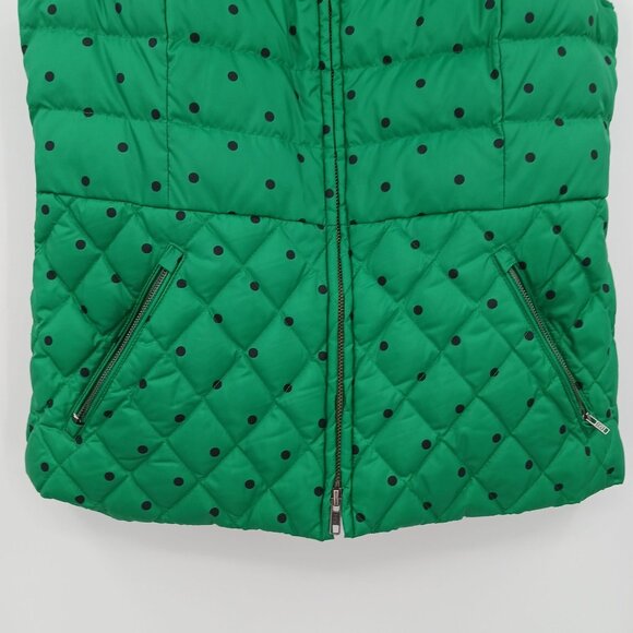 Talbots Green Polka Dot Down Quilted Puffer Vest Womens Small - Picture 4 of 13
